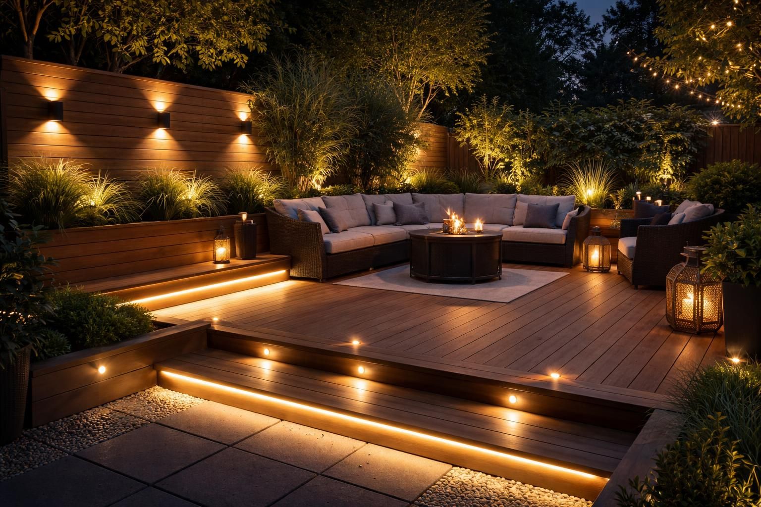 découvrez nos conseils pour bien choisir l'éclairage adapté à une terrasse en bois et créer une ambiance chaleureuse et sécurisée.